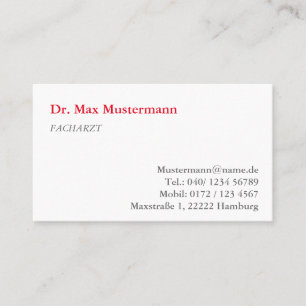 Carte de visite médicale
