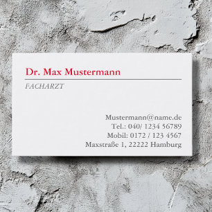 Carte de visite médicale