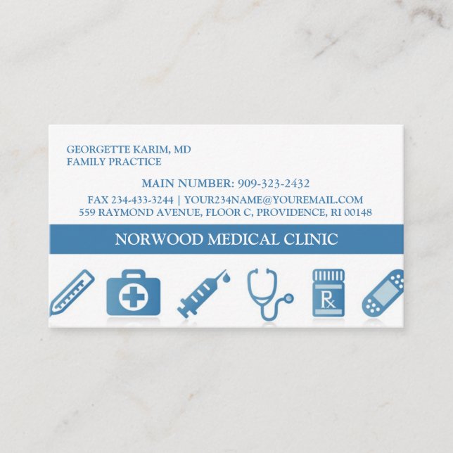 Carte de visite Médicale avec nomination (Devant)