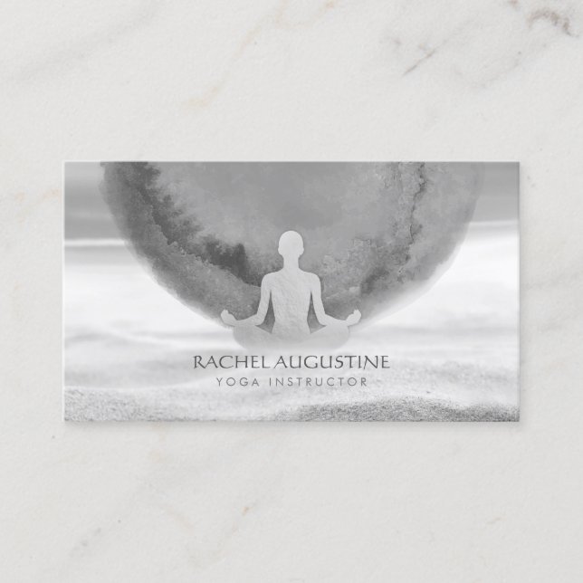 Carte De Visite Méditation aquarelle Yoga Instructeur Zen OM SIGNE (Devant)