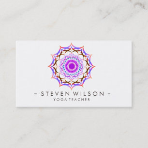 Carte De Visite Méditation de fleur de Lotus de yoga de damassé