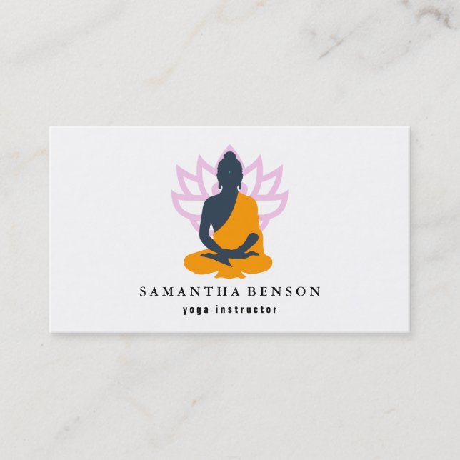 Carte De Visite Méditation de l'instructeur de yoga (Devant)