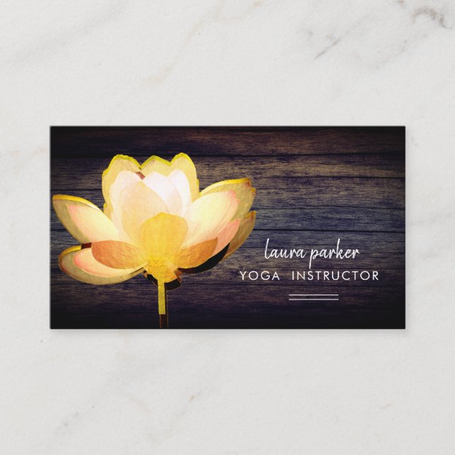 Carte De Visite Méditation de l'instructeur de Yoga Lotus Gold Boi (Devant)