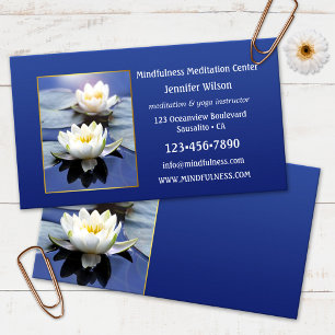 Carte De Visite Méditation de pleine conscience de yoga Nénuphar