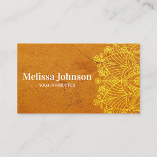 Carte De Visite Méditation de Yoga Mandala Orange