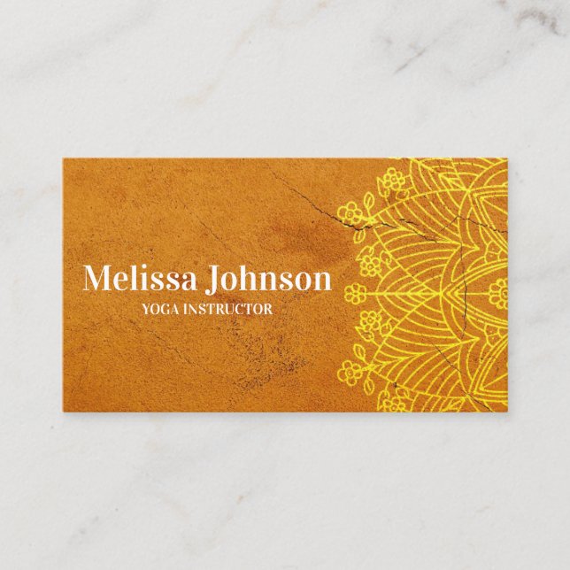 Carte De Visite Méditation de Yoga Mandala Orange (Devant)