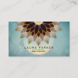 Carte De Visite Méditation d'instructeur de yoga de fleur de Lotu
