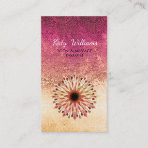 Carte De Visite Méditation d'instructeur de yoga de fleur de Lotu
