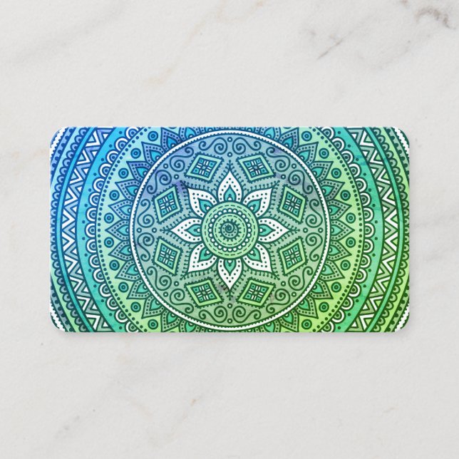 Carte De Visite Méditation du Yoga Motif Mandala (Devant)
