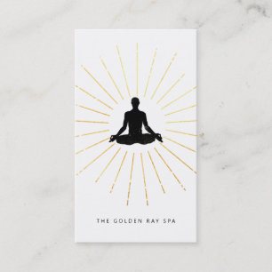 Carte De Visite *~* Méditation Gold Sun Rays Man Yoga Pose