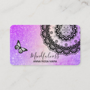 Carte De Visite *~* Méditation Mandala Reiki Butterfly Yoga