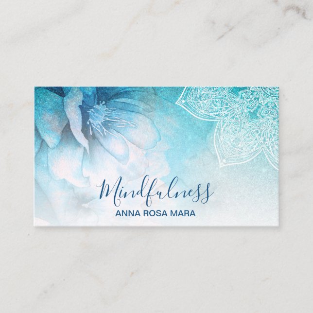 Carte De Visite *~* Méditation Mandala Reiki Yoga Parties scintill (Devant)