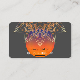 Carte De Visite Méditation Mandala Yoga Guérison Lotus Boho