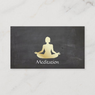 Carte De Visite Méditation (or) Chalkboard arrière - plan