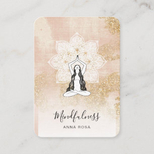 Carte De Visite *~* Méditation Reiki Femme rose QR Mandala déesse