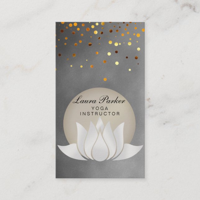 Carte De Visite Méditation Yoga holistique Instructeur Lotus Flowe (Devant)