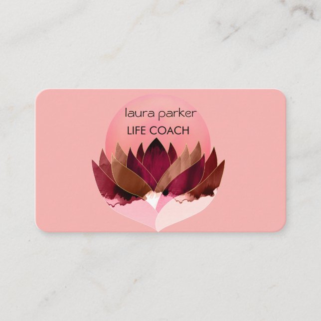 Carte De Visite Méditation Yoga Lotus Fleur Massage Bien-être (Devant)