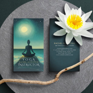Carte De Visite Méditation Yoga Poche sur Pleine lune Rock Stars N