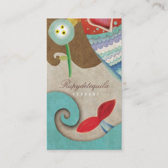 Carte de visite Meermaid Teddy Bear Vagues (Devant)