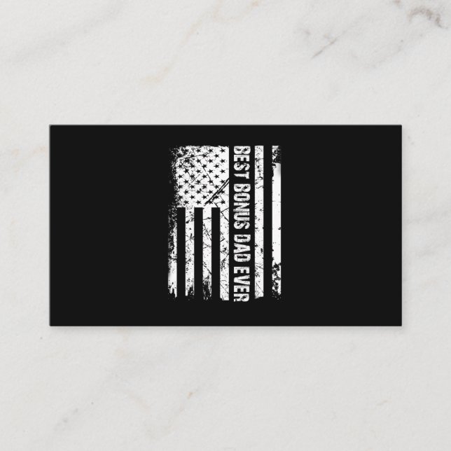 Carte De Visite Meilleur Bonus Homme Papa Jamais American Flag Tsh (Devant)