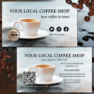 Carte De Visite Meilleur Café de la Ville QR Code Beaux-Arts