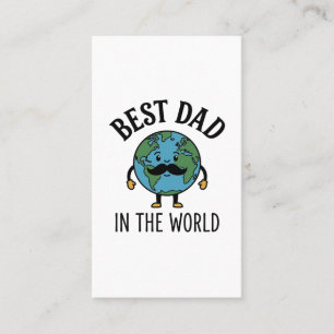 Carte De Visite Meilleur Papa du Monde Earth Moustache Shirt Desig
