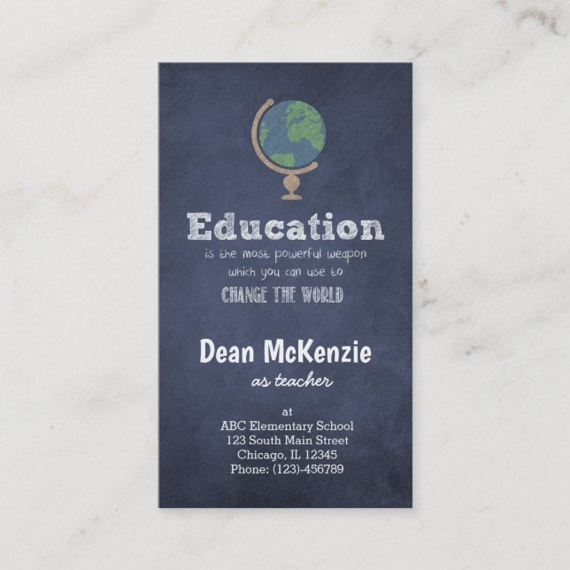 Carte De Visite Meilleure évaluation des enseignants (Devant)