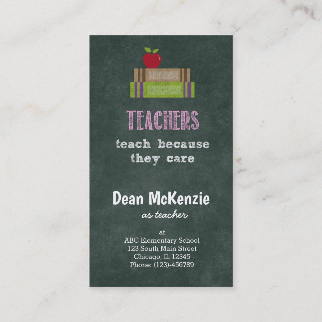 Carte De Visite Meilleure évaluation des enseignants (Devant)