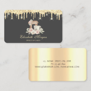 Carte De Visite Mélange de fleurs de pâtisserie avec paillettes do