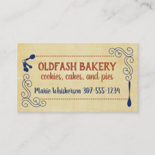 Carte De Visite Mélange de fouet de bol Viande vintage pâtisseri