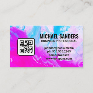 Carte De Visite Mélange de peinture artistique   Code QR