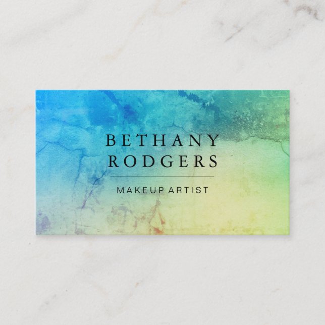 Carte De Visite Mélange élégant bleu vert Grunge (Devant)