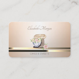 Carte De Visite Mélange Rétro Fleurs Boulangerie Lumineuse