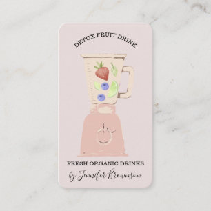 Carte De Visite Mélangeur de boisson détox rose aux fruits frais