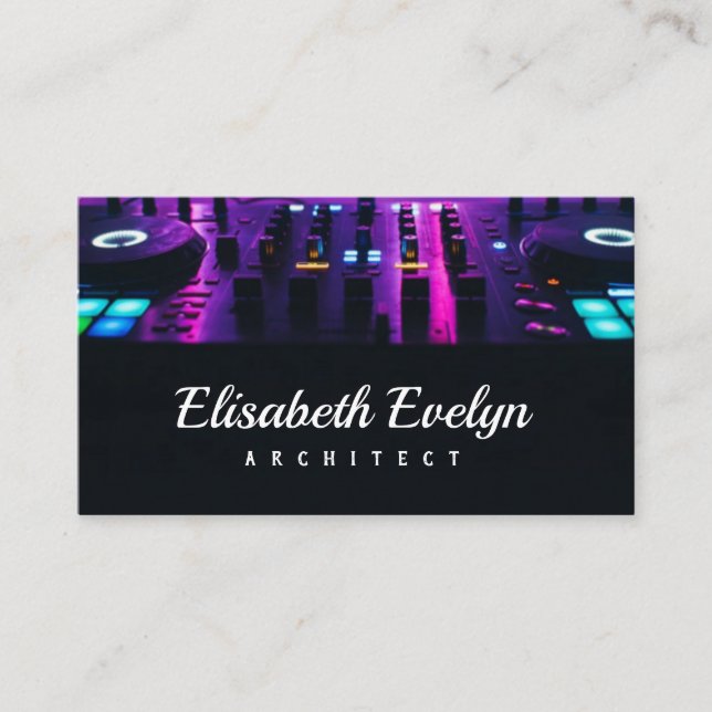 Carte De Visite Mélangeur Dj sur la table la discothèque (Devant)