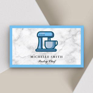 Carte De Visite Mélangeur sur socle Retro Bakery Blue Pâtisserie G