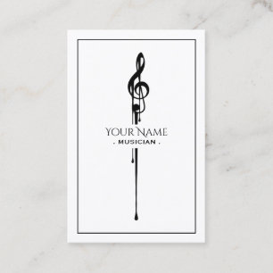 Carte De Visite Melting Black Treble Clef