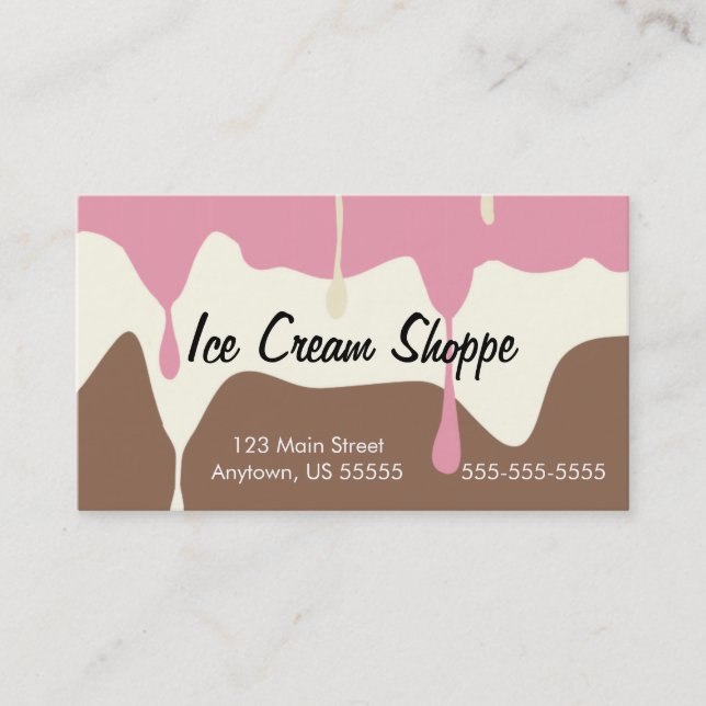 Carte De Visite Melting Neapolitan Ice Cream Shop (Devant)