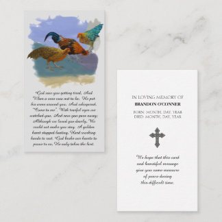 Carte De Visite Memorial Blessing in Purple, Blue, Orange, Prayer