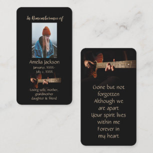Carte De Visite Memorial Christian Memory Card Music Guitare