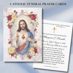 Carte De Visite Mémorial funéraire catholique Jésus Sacré-Cœur 