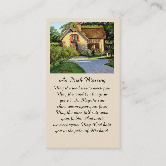 Carte De Visite Memorial Funeral Irish Blessing Prayer Card (Devant)