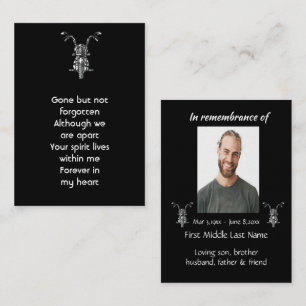 Carte De Visite Memorial Photo Motorcycle Biker