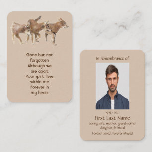 Carte De Visite Mémorial Photo Prière Aquarelle Pheasant Oiseau Ar