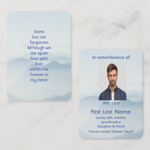 Carte De Visite Memorial Photo Prière Fog Smoky Mountains
