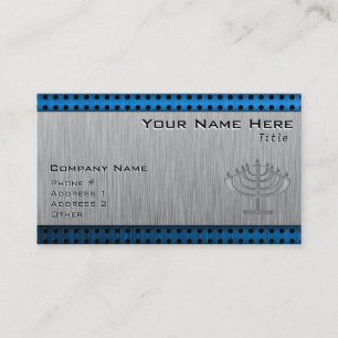 Carte De Visite Menorah ; Métal-regard balayé