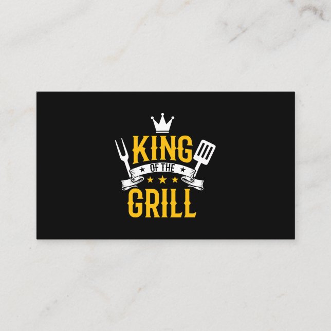 Carte De Visite Mens Funny BBQ Vêtements Mens Cadeau pour lui Roi  (Devant)