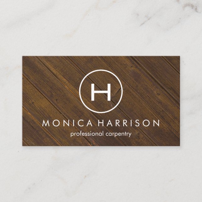 Carte De Visite Menuiserie Monogram Wood (Devant)