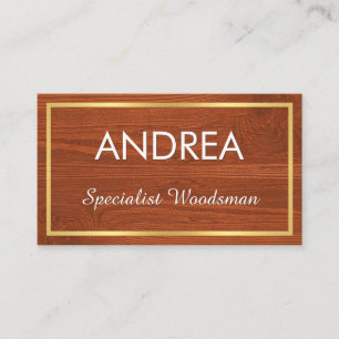 Carte De Visite Menuiserie simple en bois minimaliste