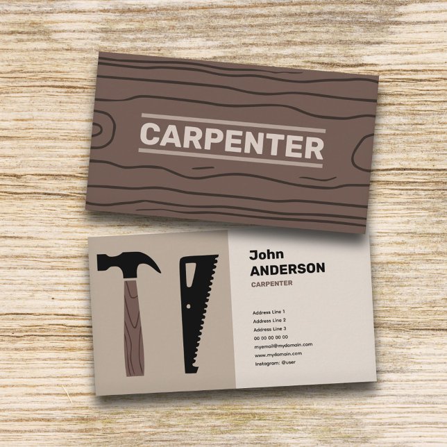 Carte De Visite Menuisier (Carpenter Business Card)